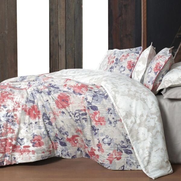 Sarev  Margaret Flanel Nevresim Takımı Çift Kişilik 2 Yastık Pembe