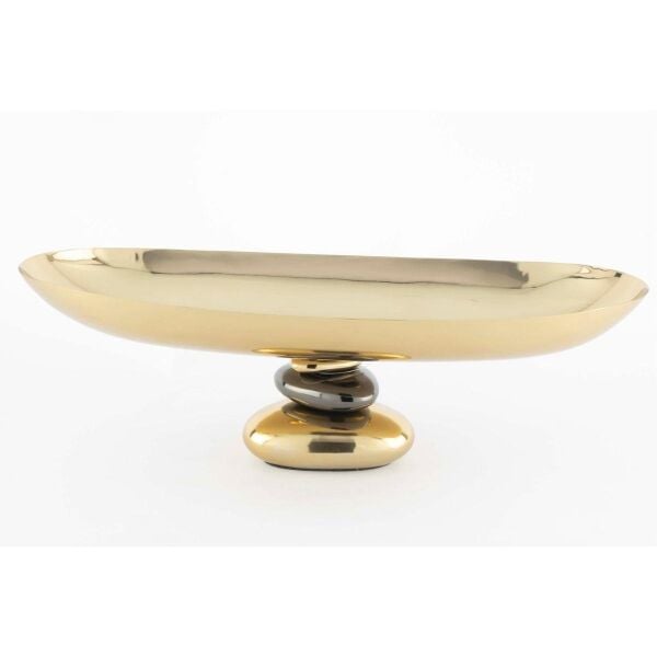Mikasa Moor Gold Çakıl Taş Ayaklı  Oval Sunumluk 14x45cm
