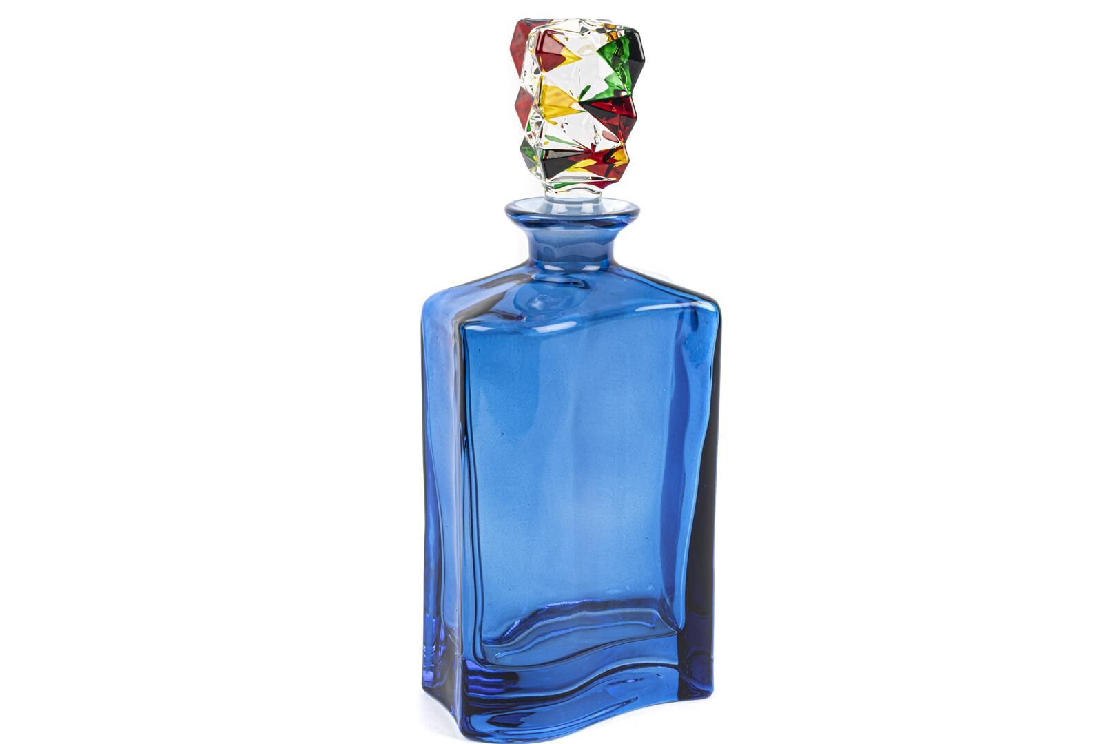 Mikasa Moor Mavi Renkli Cam Şişe 30 cm 800 Ml