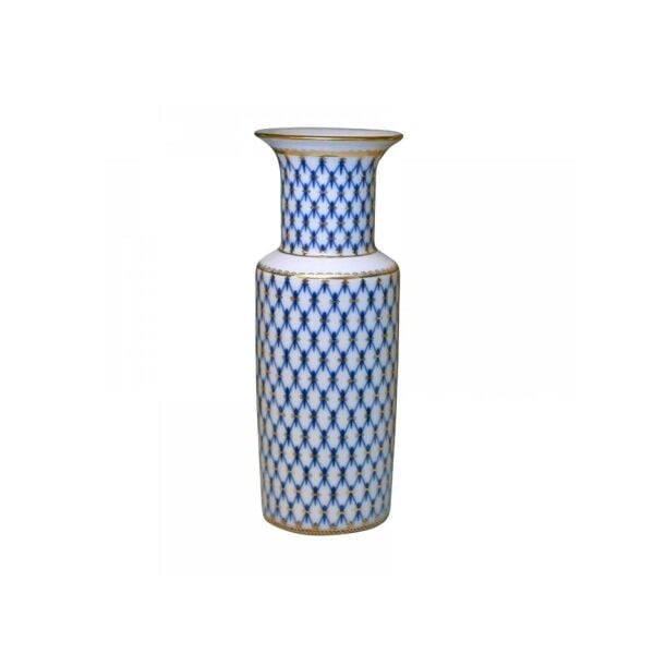 Imperıal Porselen Cylinder Cobalt Net Vazo