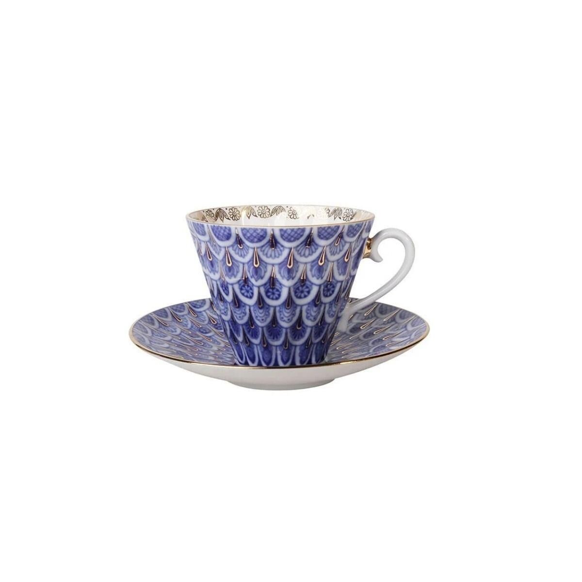 Imperıal Porselen Çay Fincanı ve Tabağı Radial Forget me not