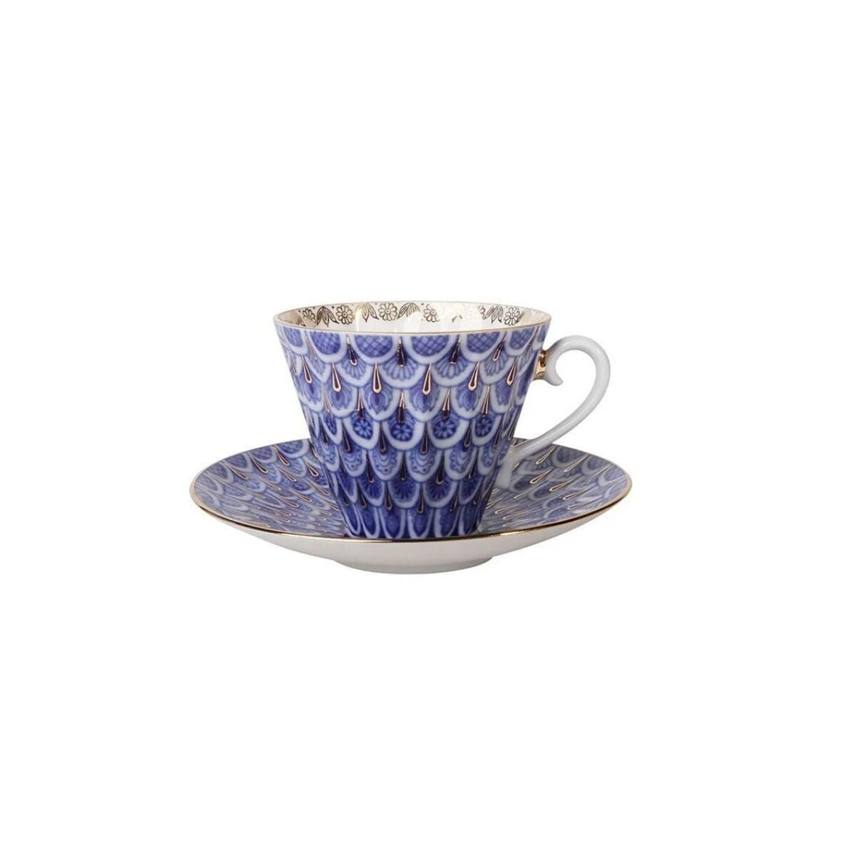 Imperıal Porselen Çay Fincanı ve Tabağı Radial Forget me not