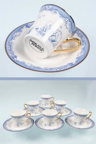 Mikasa Moor Osaka Blue 6'lı Kahve Fincanı Seti 90 Cc