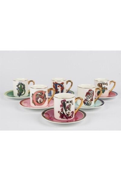 Mikasa Moor Alfabet 6'lı Kahve Fincanı Seti