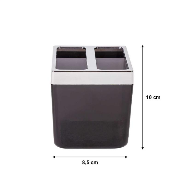 Primanova Toskana Diş Fırçalık Şeffaf Siyah