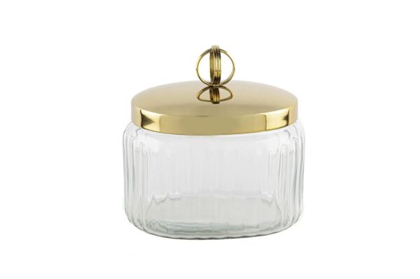 Mikasa Moor Gold Kapaklı Oval Cam Kavanoz 14x10x14cm