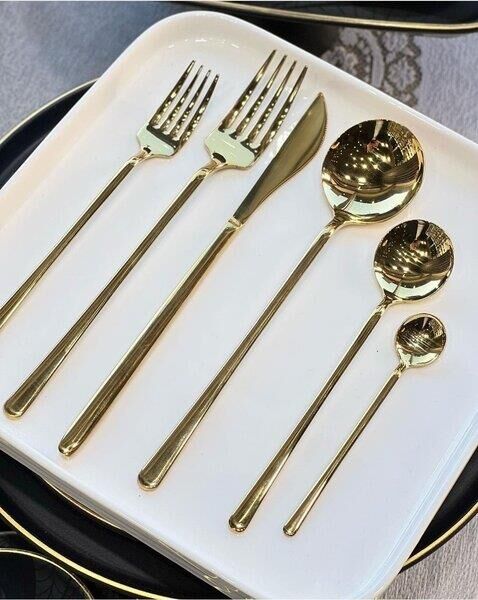 Roy King Milano 36 Prç Parlak Altın Kaşık Takımı