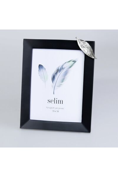 Selim Dekor Yapraklı 13x18 Çerçeve Siyah Gümüş