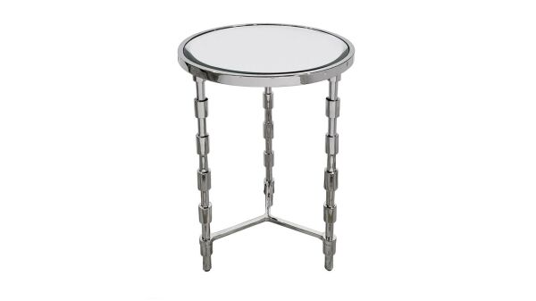 Mikasa Moor Aynali Metal Ayaklı Yuvarlak Sehpa 41x66 cm