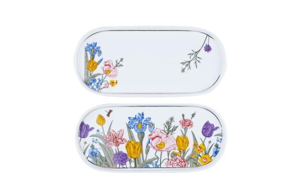 Luckyart  Olivia 2'li Bone 25 Cm Oval Servis Tabağı Seti