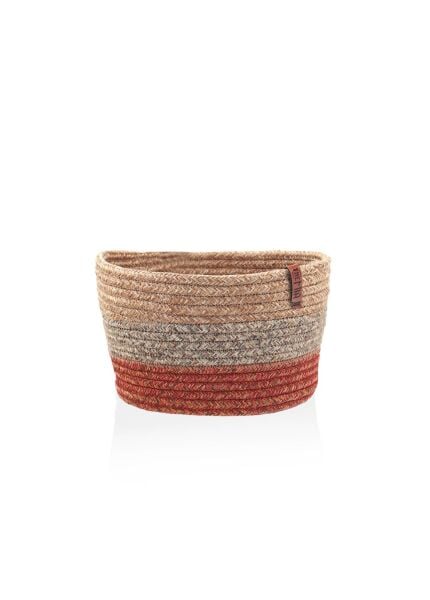 The Mia Jutte Yuvarlak Sepet Bambu Kiremit 20x13 cm