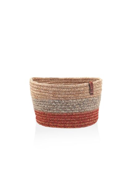 The Mia Jutte Yuvarlak Sepet Bambu Kiremit 20x13 cm