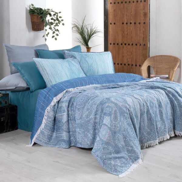 Sarev Evonna Pike Takımı Çift Kişilik 2 Yastık Yeşil