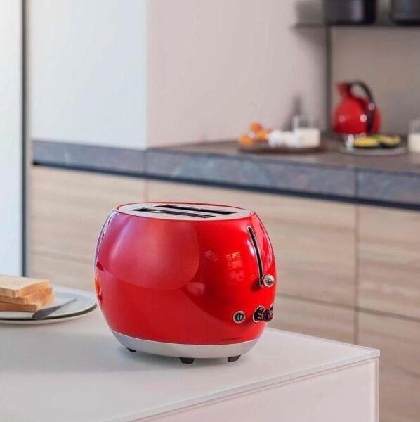 Bugatti Romeo Parlak Kırmızı Ekmek Kızartma Makinesi