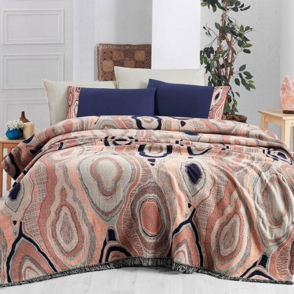 Sarev Marjo Pike Takımı Çift Kişilik 2 Yastık Somon