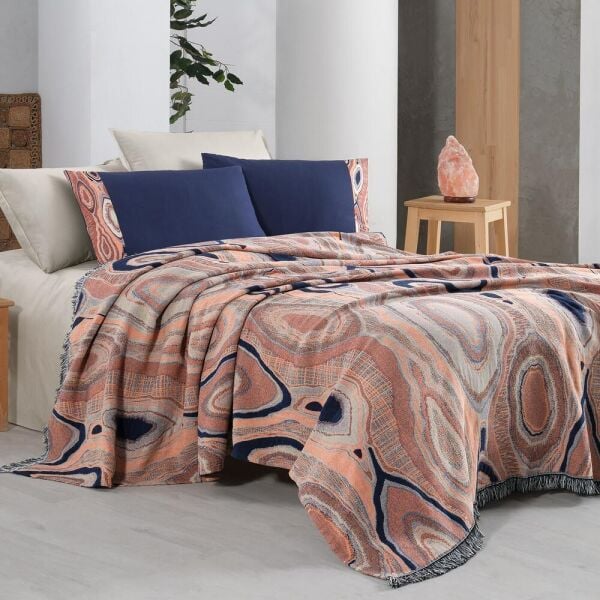 Sarev Marjo Pike Takımı Çift Kişilik 2 Yastık Somon