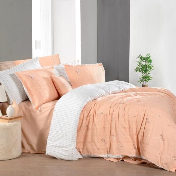 Sarev Mood Comfort Gracia Nevresim Takımı Tek Kişilik 1 Yastık Somon