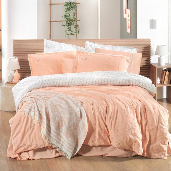 Sarev Mood Comfort Gracia Nevresim Takımı Tek Kişilik 1 Yastık Somon