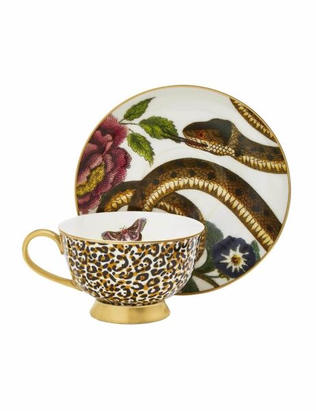 Spode Creatures Of Curiosity Çay Fincan+Tab Yılan&Leopar