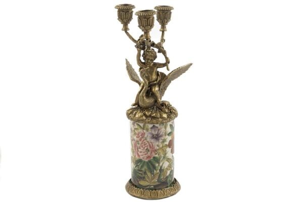 Mikasa Moor Çiçek Desenli Sol Kuğu Pors Mumluk 12x12x32cm