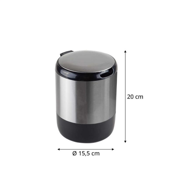 Primanova Tezgahüstü Mutfak Çöp Kovası 3 Lt Pasifik Siyah