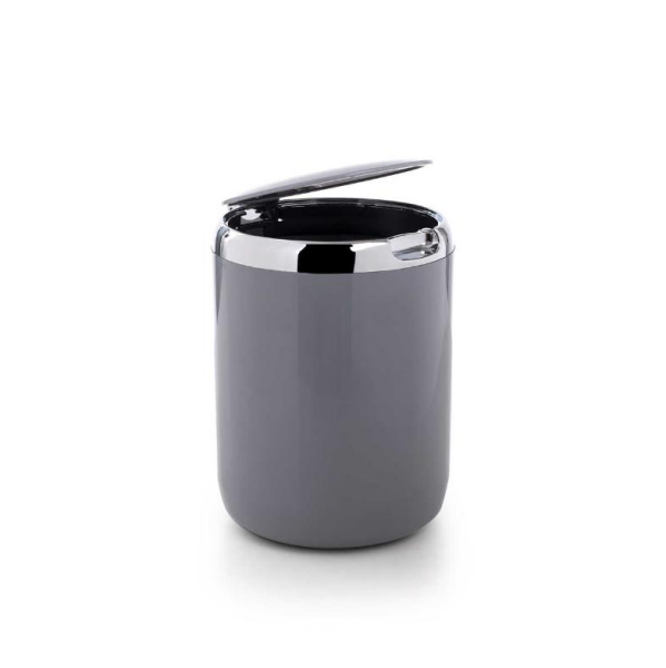 Primanova Pasific Mutfak Tezgah Üstü Plastik Kapaklı Çöp Kovası 3 Lt Gri