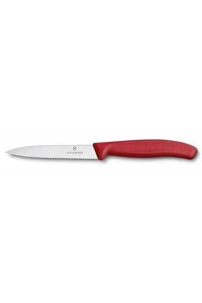 Victorinox 6.7731 Swiss Classic 10 cm Tırtıklı Soyma Bıçak Kırmızı