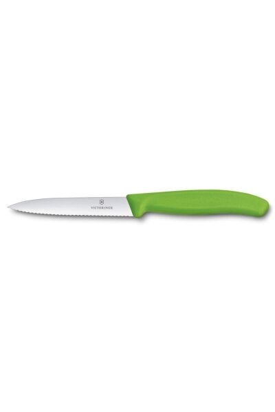 Victorinox 6.7736.L4 Swiss Classic 10 cm Tırtıklı Soyma Bıçak Yeşil