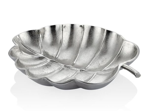 Lamedore Wide Leaf Gümüş Büyük Yaprak Dekor 34X40X7 cm