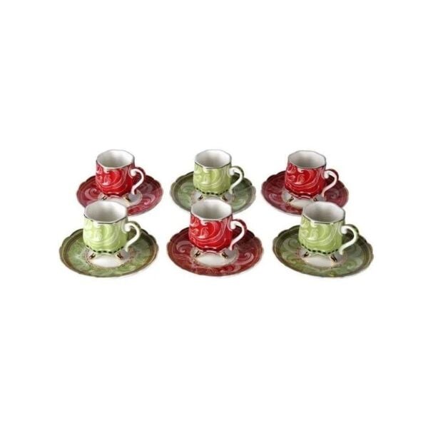 Lucky Art Lancelot Bone 6lı Ayaklı Kahve Fincanı Seti
