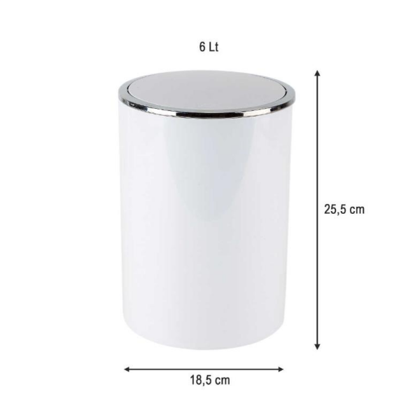 Primanova Lenox Çöp Kovası Beyaz