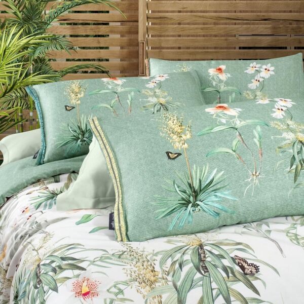 Sarev Felina Nevresim Takımı Çift Kişilik 4 Yastık Yeşil