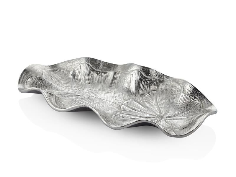 Lamedore Lotus Gümüş Küçük Yaprak Dekor 23X44X6 cm