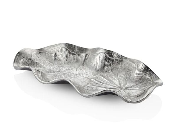 Lamedore Lotus Gümüş Küçük Yaprak Dekor 23X44X6 cm