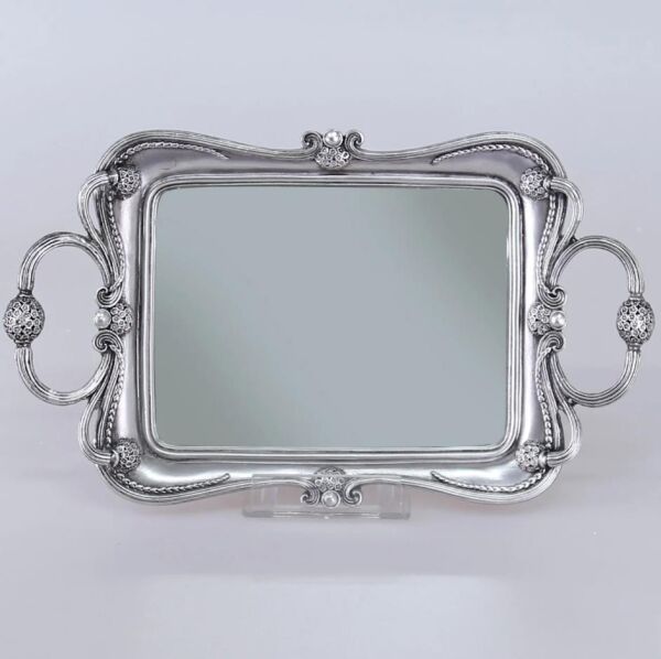 Selim Dekor Feryal Aynalı Tepsi Gümüş