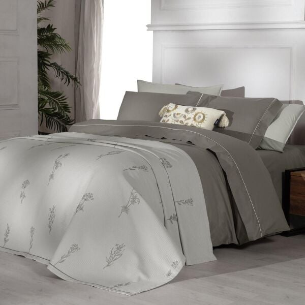 Sarev Eva Eldon Takım Pike Takımı  Nevresim Seti 1 Yastık-Bej