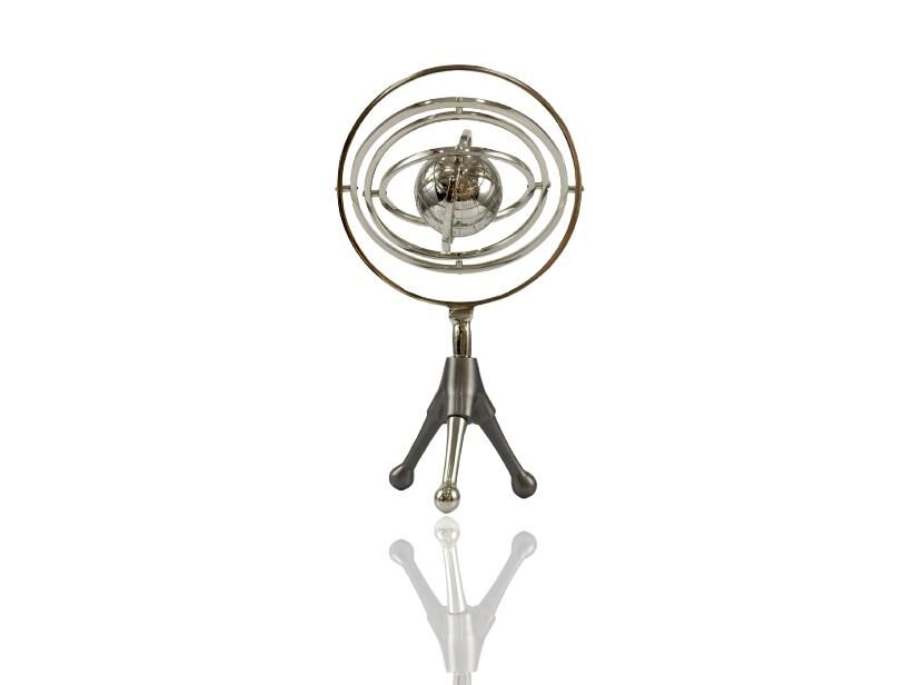 Lamedore Armillary Globe Dekor Gümüş Gri 21X18X35,5 cm
