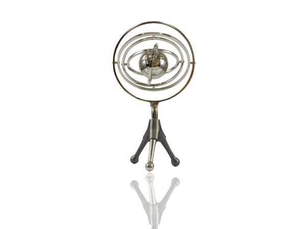 Lamedore Armillary Globe Dekor Gümüş Gri 21X18X35,5 cm