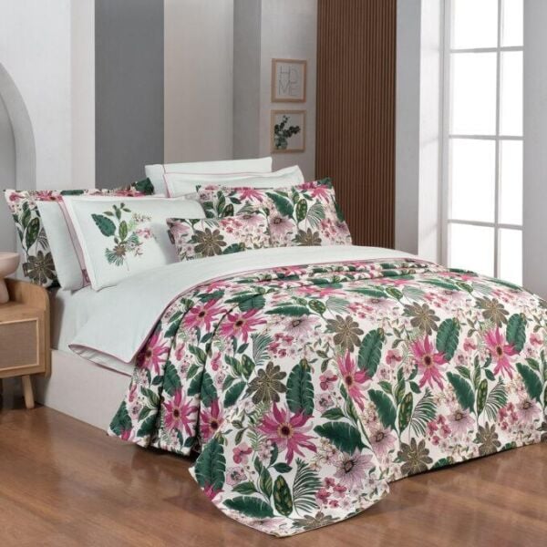 Sarev Dakota Yatak Örtüsü Nevresim Takımı Pembe