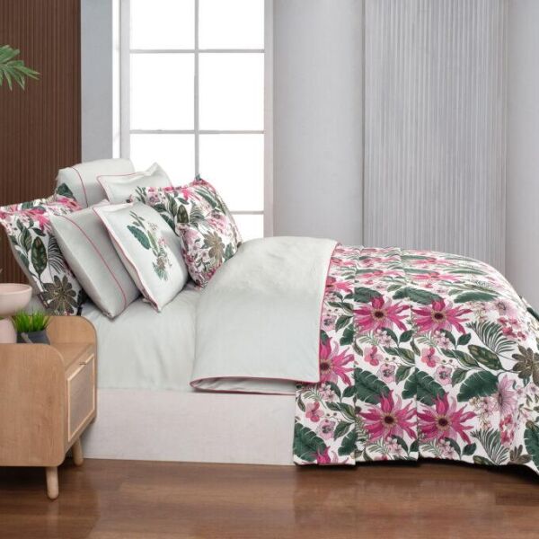 Sarev Dakota Yatak Örtüsü Nevresim Takımı Pembe