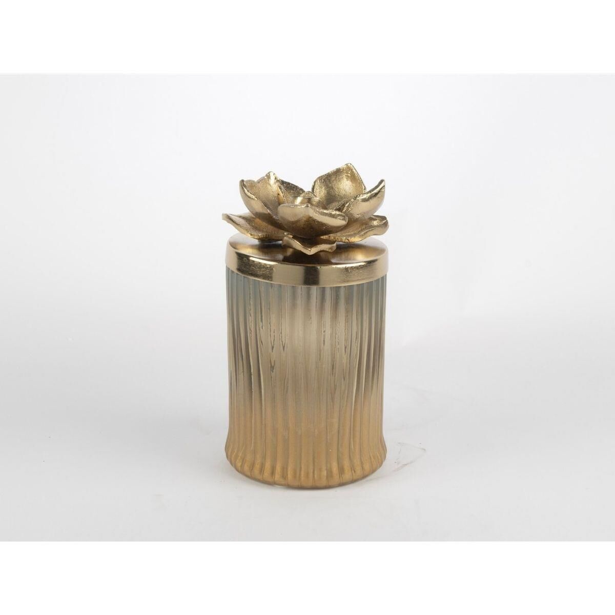 Mikasa Moor Kahverengi Cam Lotus Gold Kapaklı Dekor Obje 23x14cm