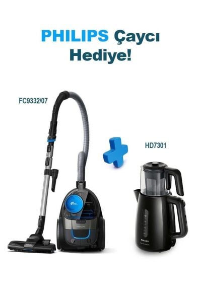 Philips  FC9332/07 900 W Toz Torbasız Süpür Hd7301 Hediyeli