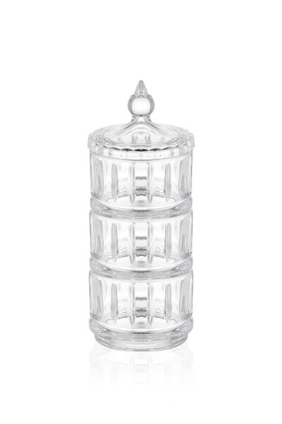 The Mia Cam Kapaklı 3'lü Şekerlik 21 x 8 cm