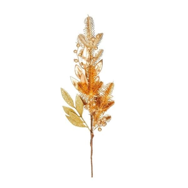 Yılbaşı Süsü Simli Dal Gold 78 Cm.