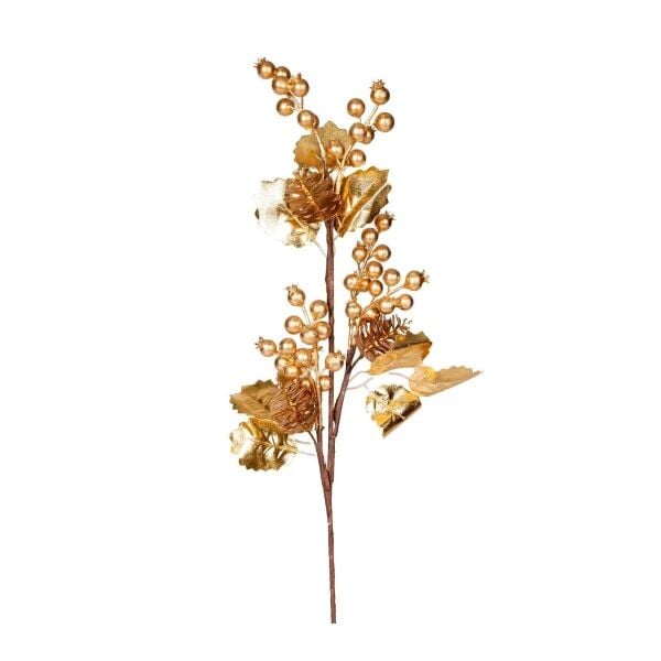 Yılbaşı Süsü Berry Kozalaklı Gold 60 Cm.