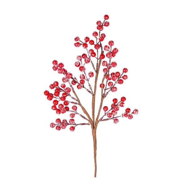 Yılbaşı Süsü Pike Berry Kokina Karlı Kırmızı 46 Cm.