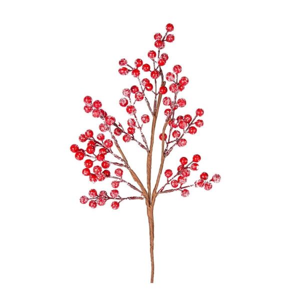 Yılbaşı Süsü Pike Berry Kokina Karlı Kırmızı 46 Cm.