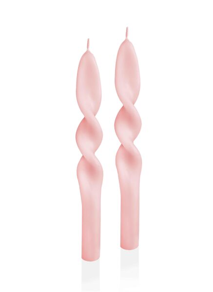The Mia Burgu Şamdan Mumu 2'li Set 25 cm - Blush