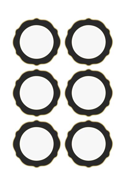 The Mia Jaswely Servis Tabağı 6 Parça Siyah 27 cm