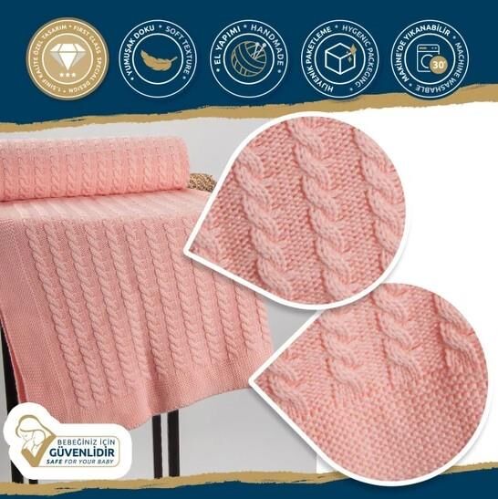 Nazik Home Funny Bebek Battaniyesi Pembe 90X90